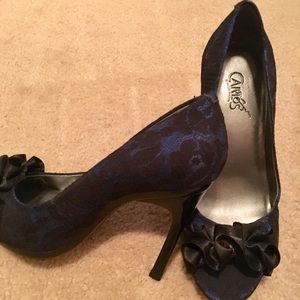 Carlos Santana Satin Lace Heels 7